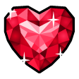 Cartoon Ruby Heart Gem